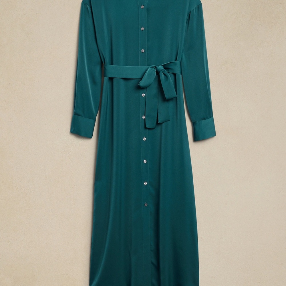 New Never Worn - Elegant Green Long Sleeve Dress